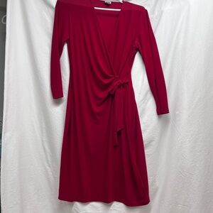Anne Klein red Faux wrap dress